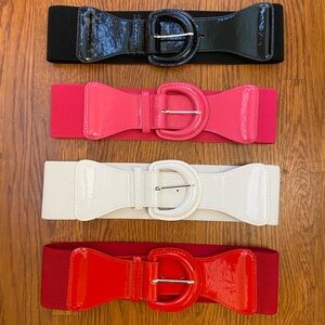 Lot of 4 Retro Wide Elastic Belts